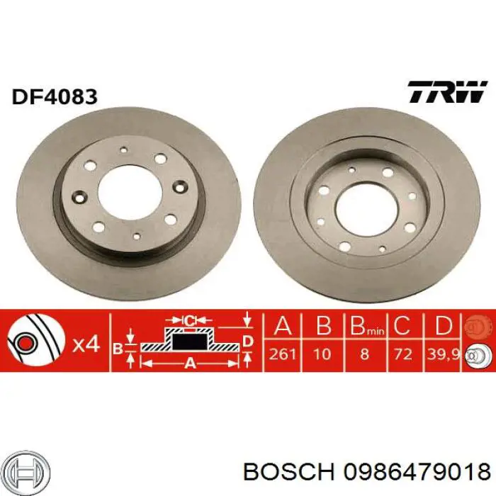 0986479018 Bosch Дискові гальма