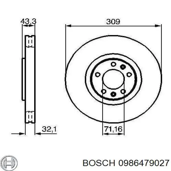 0986479027 Bosch Гальмо дискове переднє