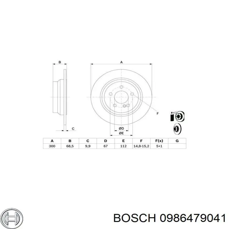 Гальмівні диски 0986479041 Bosch