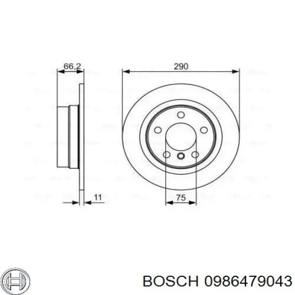 Диск гальмівний задній 0986479043 Bosch