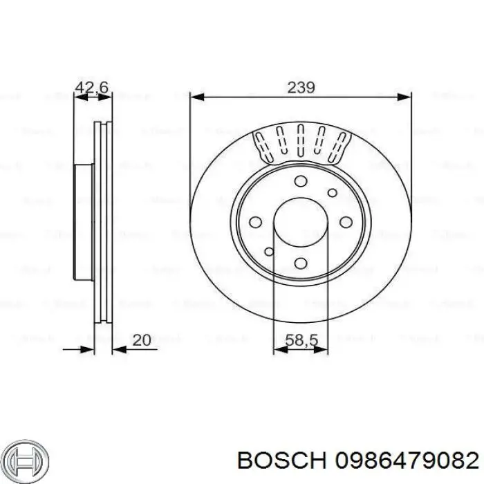 Купити 0986479082 Bosch Ротор гальмівний