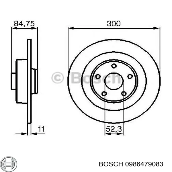 Диск гальмівний задній Bosch 0986479083