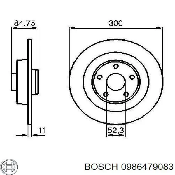 0986479083 Bosch диск гальмівний задній