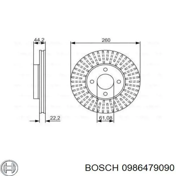 Гальмівні диски передні 0986479090 Bosch