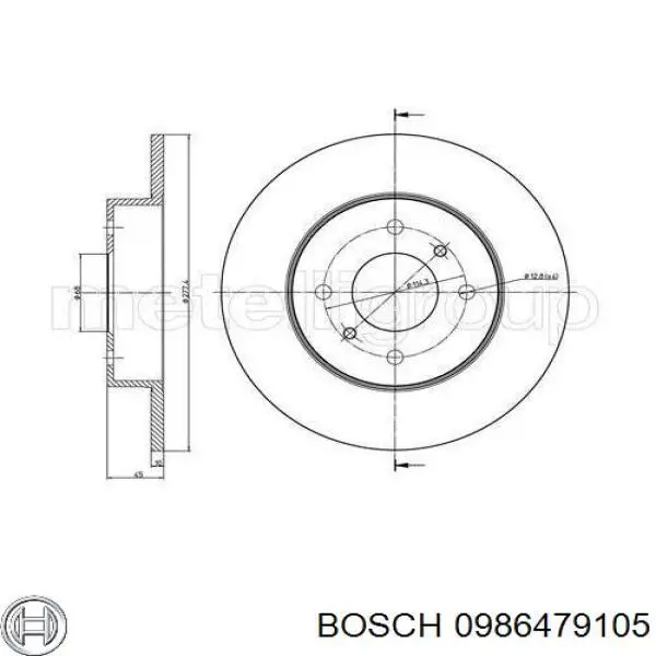 Купити 0986479105 Bosch Диск заднього гальма