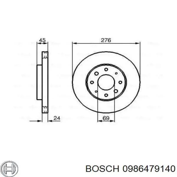 0986479140 Bosch Гальмо дискове переднє