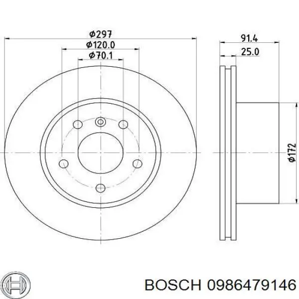 Купити 0986479146 Bosch Ротор гальмівний