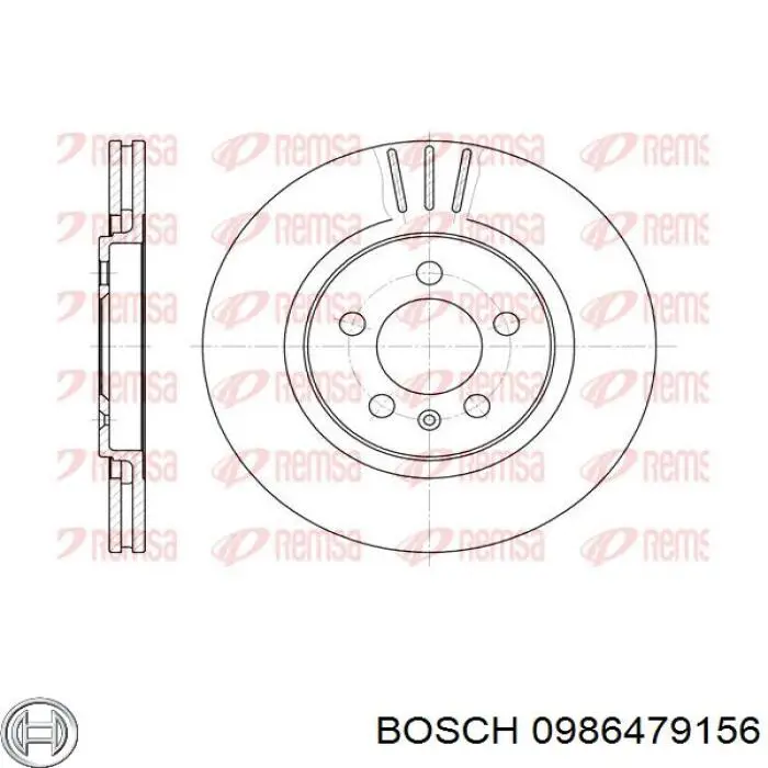 Диск переднього гальма Bosch 0986479156 ціна, від 33.54 USD