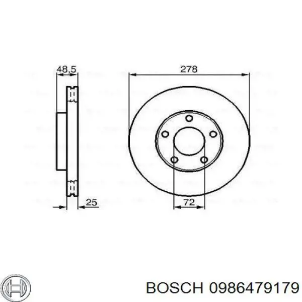 Гальмівні диски передні 0986479179 Bosch