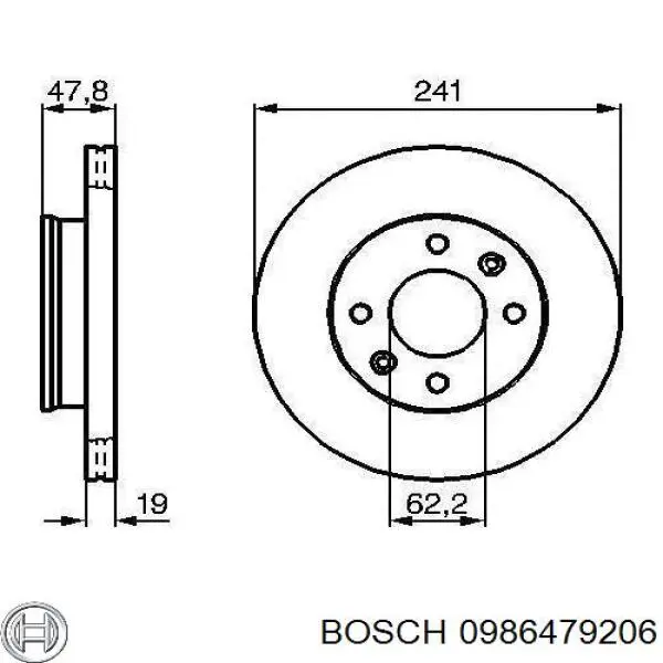 Гальмівні диски передні 0986479206 Bosch