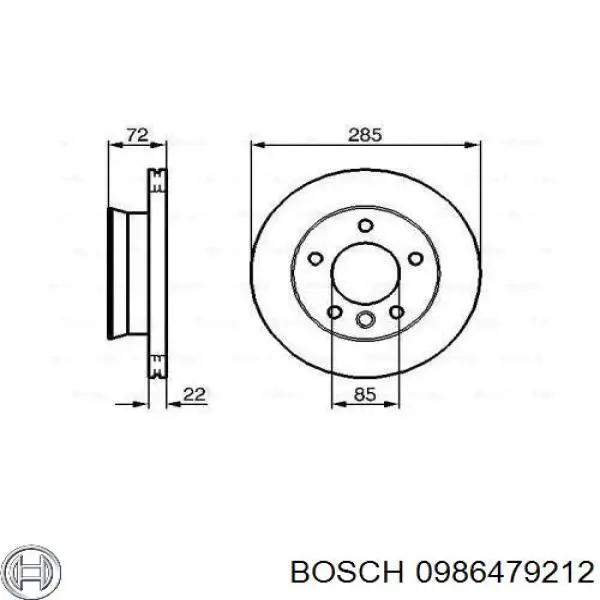 0986479212 Bosch диск гальмівний передній