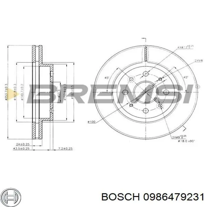 Купити 0986479231 Bosch Ротор гальмівний