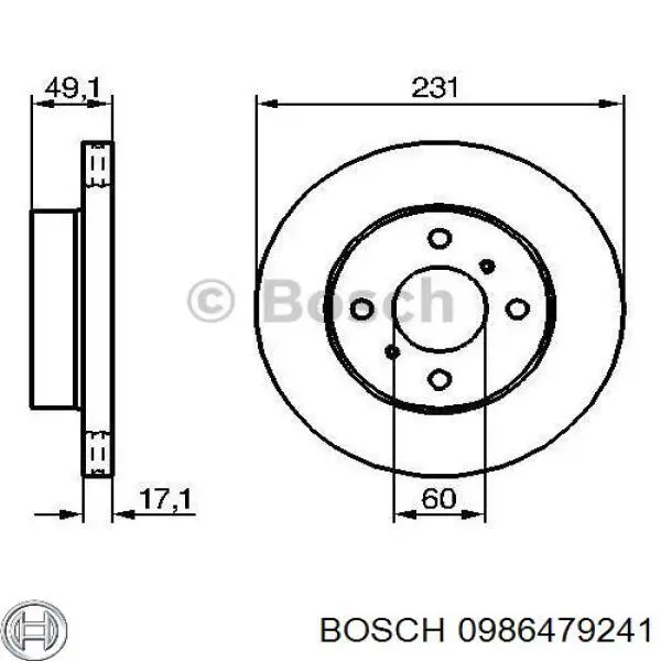 0986479241 Bosch диск гальмівний передній