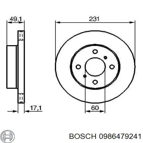 Купити 0986479241 Bosch Ротор гальмівний