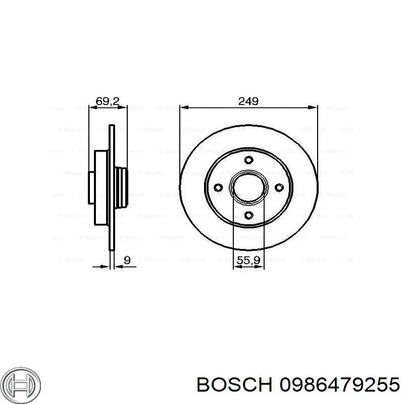 Гальмівні диски 0986479255 Bosch