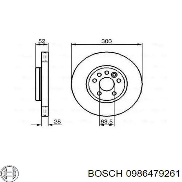 0986479261 Bosch диск гальмівний передній