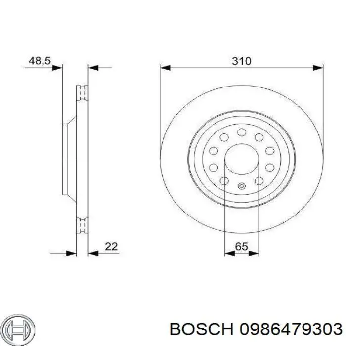 Гальмівні диски 0986479303 Bosch