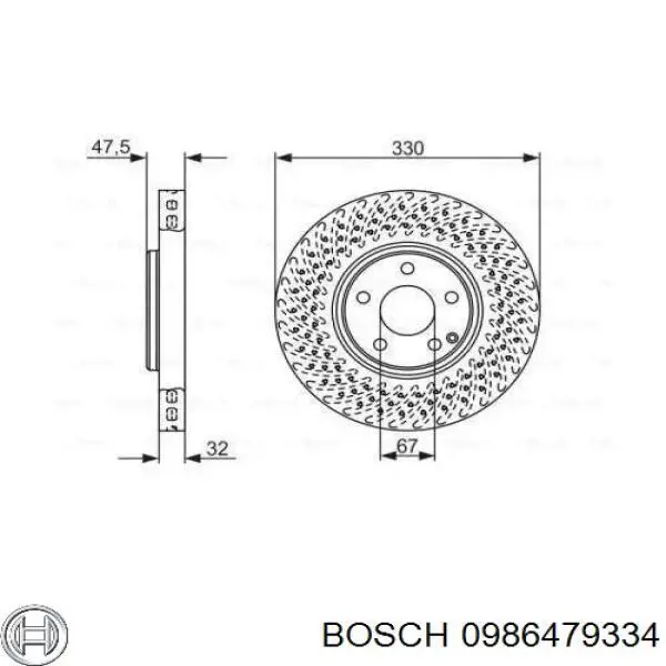 Купити 0986479334 Bosch Ротор гальмівний