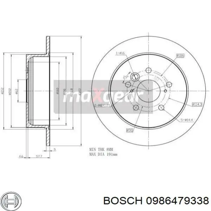 Задні дискові гальма Bosch 0986479338 ціна, від 38.69 USD