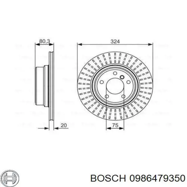 0986479350 Bosch диск гальмівний задній