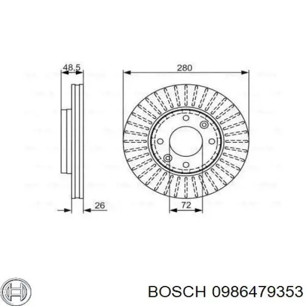 Гальмівні диски передні 0986479353 Bosch