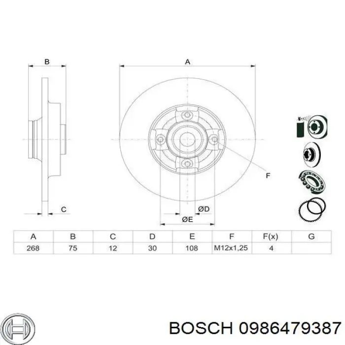 Гальмівні диски 0986479387 Bosch