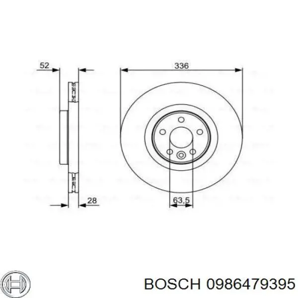 Гальмівні диски передні 0986479395 Bosch