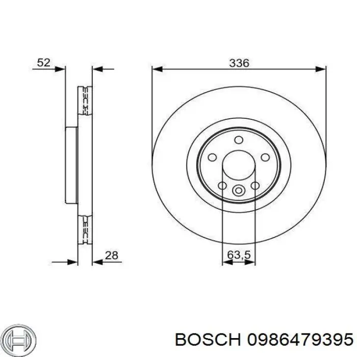 0986479395 Bosch диск гальмівний передній