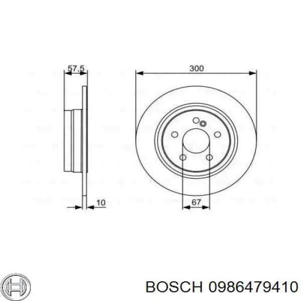 Купити 0986479410 Bosch Диск заднього гальма