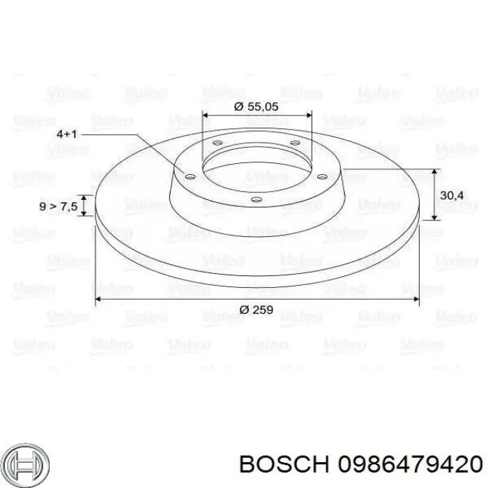 Гальмівні диски 0986479420 Bosch