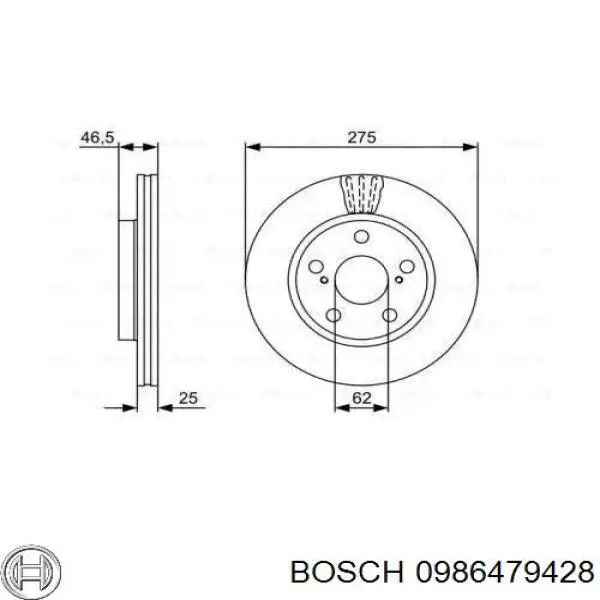 Гальмівні диски передні 0986479428 Bosch