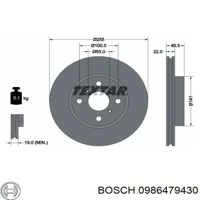 Купити 0986479430 Bosch Ротор гальмівний
