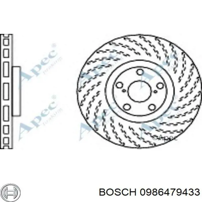 Диск гальмівний передній Bosch 0986479433