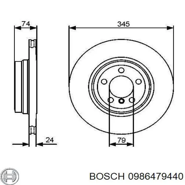 Купити 0986479440 Bosch Диск заднього гальма