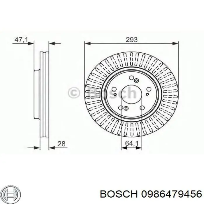 Гальмівні диски передні 0986479456 Bosch