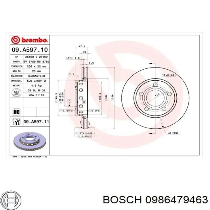 Гальмівні диски 0986479463 Bosch