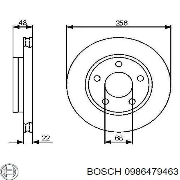 0986479463 Bosch диск гальмівний задній