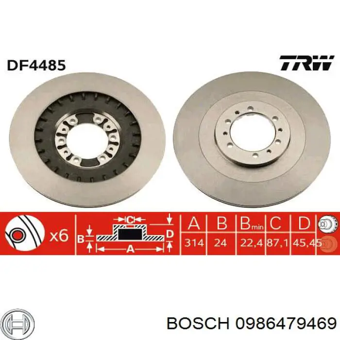 Купити 0986479469 Bosch Ротор гальмівний