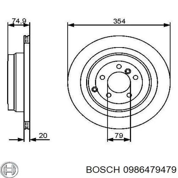 0986479479 Bosch диск гальмівний задній