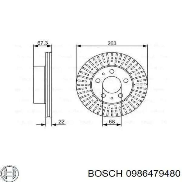 Купити 0986479480 Bosch Ротор гальмівний