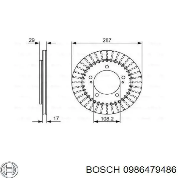 0986479486 Bosch диск гальмівний передній