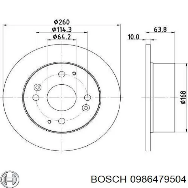 Гальмівні диски 0986479504 Bosch