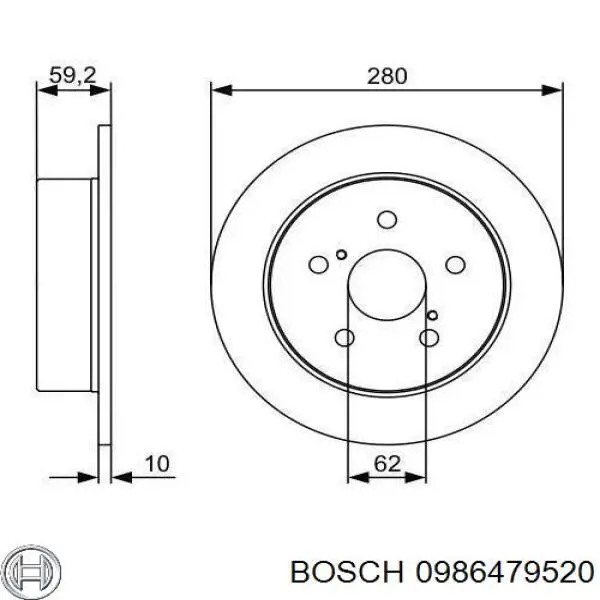 0986479520 Bosch Дискові гальма