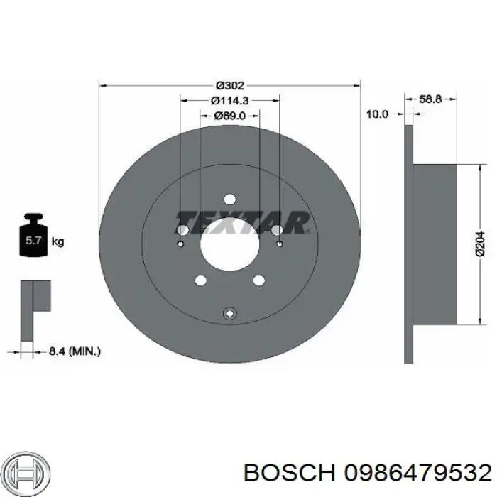 Гальмівні диски 0986479532 Bosch