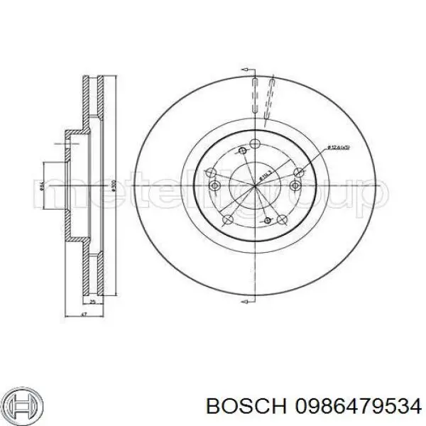 Купити 0986479534 Bosch Ротор гальмівний
