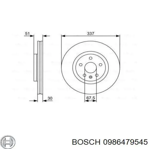 0986479545 Bosch Гальмо дискове переднє