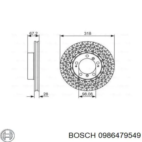 Гальмівні диски передні 0986479549 Bosch