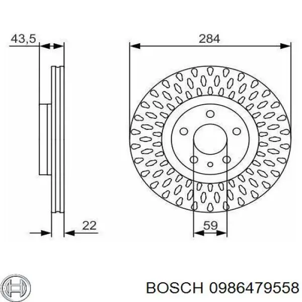 0986479558 Bosch диск гальмівний передній