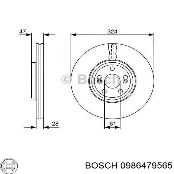 0986479565 Bosch диск гальмівний передній