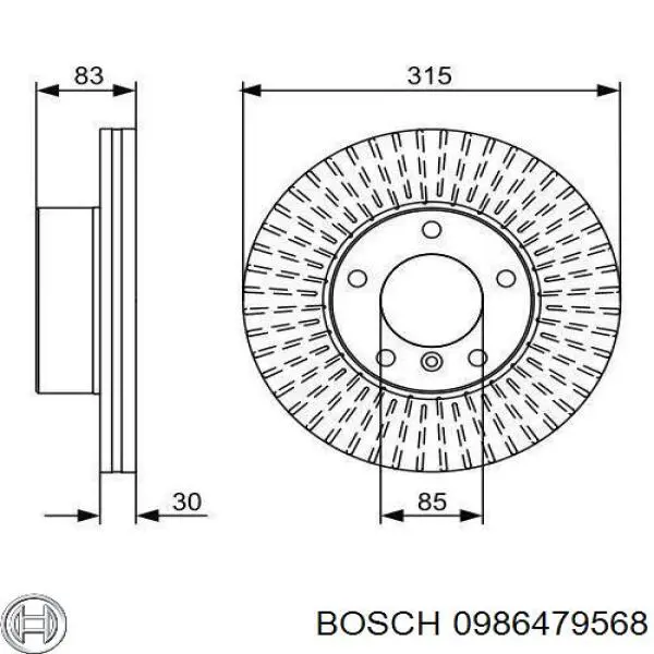 Гальмівні диски передні 0986479568 Bosch
